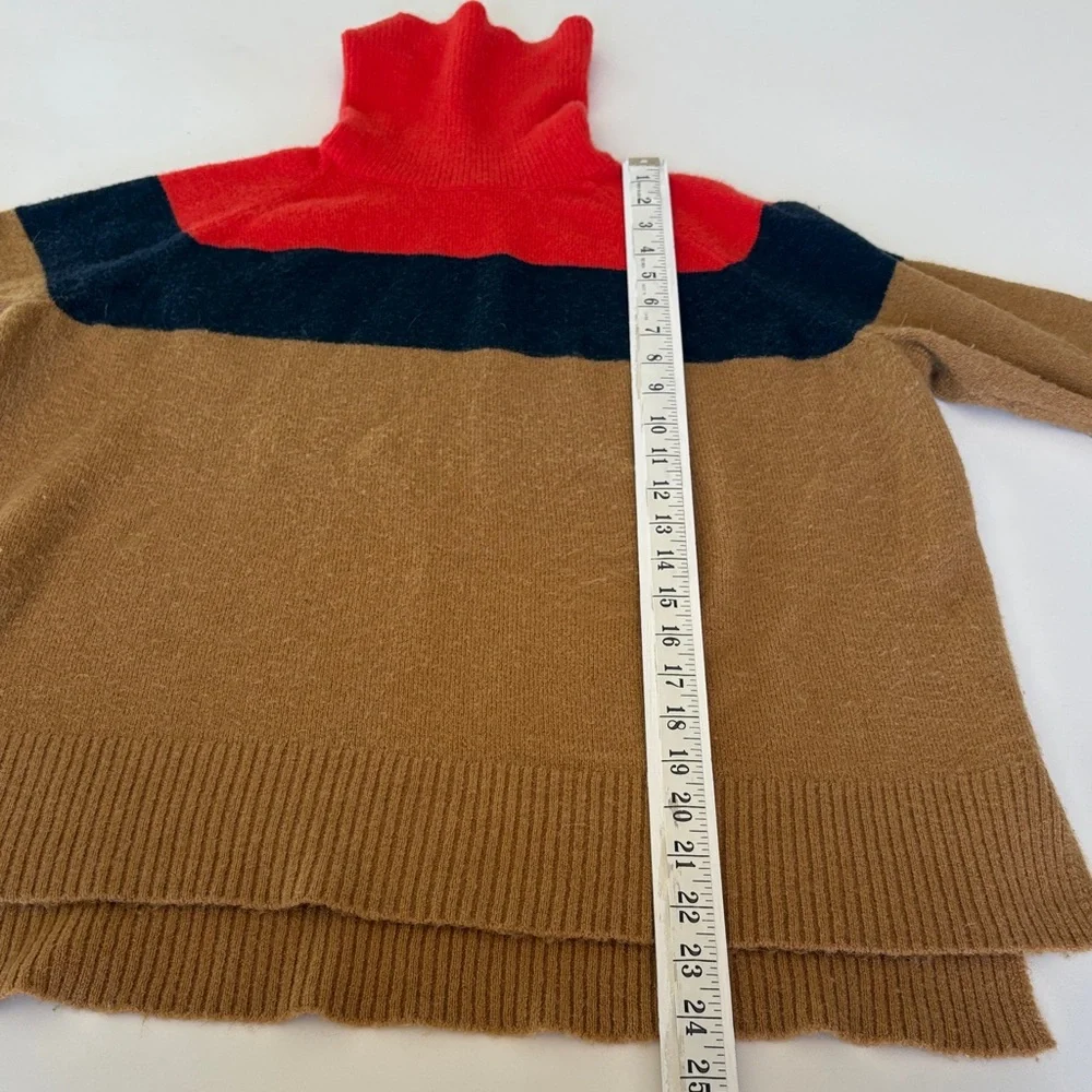 J. Crew Colorblock Turtleneck Sweater Supersoft Yarn Wool Alpaca Blend Size XS